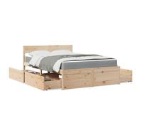 vidaXL Lit avec tiroirs et matelas 120x200 cm bois massif de pin Multicolore