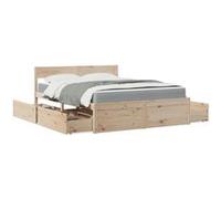 Vidaxl Lit Avec Tiroirs Et Matelas 160x200 Cm Bois De Pin Massif Multicolore