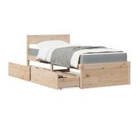 vidaXL Lit avec tiroirs et matelas 90x190 cm bois massif de pin, meuble de chambre à coucher, lit en bois, lit avec tiroir, 3281919 Beige G