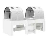 vidaXL Lit avec Tunnel 3 pc Blanc Bois d'ingénierie, Idées de Chambre Moderne, rectangulaire Chic, Rangement sous Le lit stylé, Cadre élégant, Design Minimaliste