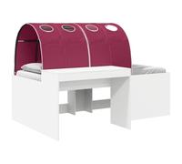 vidaXL Lit avec Tunnel 3 pc Blanc et Rouge Bois d'ingénierie