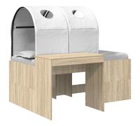 vidaXL Lit avec Tunnel 3 pc Chêne Sonoma et Blanc Bois d'ingénierie