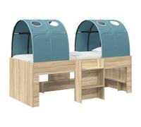 vidaXL Lit avec Tunnel 3 pc Chêne Sonoma et Bleu Clair, Idées de Chambre Moderne,rectangulaire Chic, Rangement sous Le lit stylé, Cadre élégant, Design Minimaliste