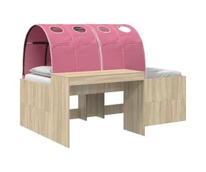 vidaXL Lit avec Tunnel 3 pc Chêne Sonoma et Rose Bois d'ingénierie