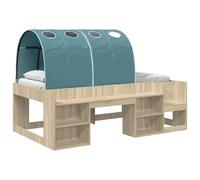 vidaXL Lit avec Tunnel 3 pc Sonoma et Bleu Clair Bois d'ingénierie, Chambre Moderne, lit stylé, Espace de Rangement Pratique, Cadre en Bois, Ensemble derectangulaire, mobilier Sleek