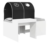 vidaXL Lit avec Tunnel 3 pièces Blanc et Noir Bois d'ingénierie