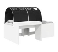 vidaXL Lit avec Tunnel 3 pièces Blanc et Noir Bois d'ingénierie