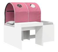 vidaXL Lit avec Tunnel 3 pièces Blanc et Rose Bois d'ingénierie