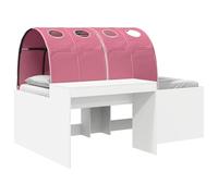vidaXL Lit avec Tunnel 3 pièces Blanc et Rose Bois d'ingénierie