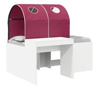 vidaXL Lit avec Tunnel 3 pièces Blanc et Rouge Bois d'ingénierie