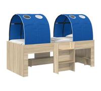 vidaXL Lit avec Tunnel 4 pcs Chêne Sonoma et Bleu Bois d'ingénierie, Idées de Chambre Moderne,rectangulaire Chic, Rangement sous Le lit stylé, Cadre élégant, Design Minimaliste