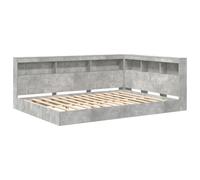 vidaXL Lit bibliothèque 2 pcs Gris béton 160 x 200 cm Melamine