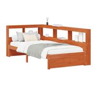 vidaXL Lit Bibliothèque avec tête de lit Bois de Pin Massif, Lit de Rangement Moderne, Cadre en Bois de pin, avec tête de lit, Meuble Pratique pour Gagner de l'espace
