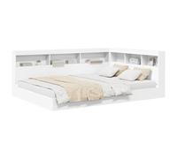 vidaXL Lit Bibliothèque Blanc 140 x 200 cm Bois d'ingénierie, Solutions de Rangement, lit rectangulaire Moderne avec bibliothèque, Bois d'ingénierie, Gain de Place, Design Fonctionnel