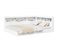 Vidaxl Lit Bibliothèque Blanc 160x200 Cm Bois D'ingénierie Blanc