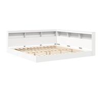 vidaXL Lit Bibliothèque Blanc 180 x 200 cm Bois d'ingénierie, Solutions de Rangement, lit rectangulaire Moderne avec bibliothèque, Bois d'ingénierie, Gain de Place, Design Fonctionnel