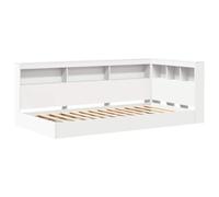 vidaXL Lit Bibliothèque Blanc 75 x 190 cm Bois d'ingénierie, Solutions de Rangement, lit rectangulaire Moderne avec bibliothèque, Bois d'ingénierie, Gain de Place, Design Fonctionnel