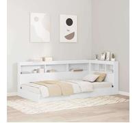 vidaXL Lit bibliothèque Blanc 90x190 cm en Bois aggloméré