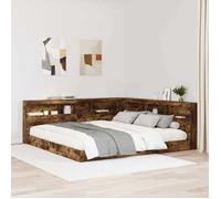 vidaXL Lit Bibliothèque Chêne fumé 180 x 200 cm Bois d'ingénierie 3335747