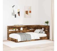 vidaXL Lit Bibliothèque Chêne fumé 75 x 190 cm Bois d'ingénierie, Mobilier de Chambre, Design Minimaliste, lit rangements Pratiques, bibliothèque innovante, Compact et Moderne