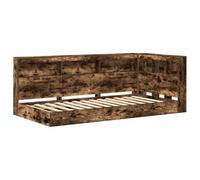 vidaXL Lit Bibliothèque Chêne fumé 75 x 190 cm Bois d'ingénierie, Solutions de Rangement, lit rectangulaire Moderne avec bibliothèque, Bois d'ingénierie, Gain de Place, Design Fonctionnel