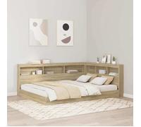 vidaXL Lit bibliothèque Chêne Sonoma 140 x 200 cm Bois d'ingénierie Rangement 3335730