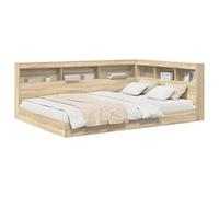 vidaXL Lit bibliothèque Chêne Sonoma 140 x 200 cm Bois d'ingénierie Rangement 3335730