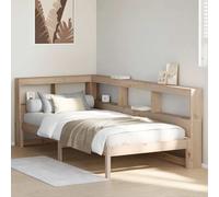 Vidaxl Lit Bibliothèque Sans Matelas 100x200 Cm Bois Massif De Pin Marron