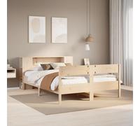 Vidaxl Lit Bibliothèque Sans Matelas 120x190 Cm Bois De Pin Massif Marron