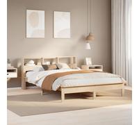 Vidaxl Lit Bibliothèque Sans Matelas 120x190 Cm Bois De Pin Massif Marron