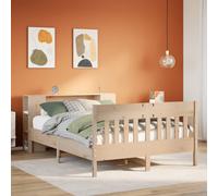 Vidaxl Lit Bibliothèque Sans Matelas 120x190 Cm Bois De Pin Massif Marron