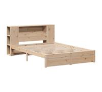 vidaXL Lit bibliothèque sans Matelas 120x200 cm Bois de pin Massif, lit, Meuble de Chambre à Coucher, lit avec Rangement, lit Double, lit en Bois