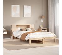 Vidaxl Lit Bibliothèque Sans Matelas 120x200 Cm Bois De Pin Massif Marron
