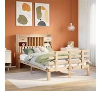 Vidaxl Lit Bibliothèque Sans Matelas 135x190 Cm Bois De Pin Massif