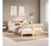 Vidaxl Lit Bibliothèque Sans Matelas 135x190 Cm Bois De Pin Massif Marron
