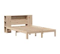 vidaXL Lit bibliothèque sans matelas 140x190 cm bois de pin massif Marron