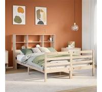 Lit Bibliothèque sans Matelas Adulte Sommier à Lattes Chambre Bois Massif vidaXL