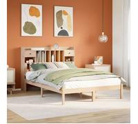vidaXL Lit bibliothèque sans matelas 140x190 cm bois de pin massif, lit, meuble de chambre à coucher, lit avec rangement, 3321618