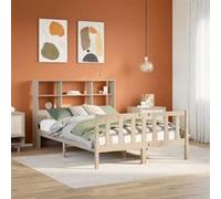 Lit Bibliothèque sans Matelas Adulte Sommier à Lattes Chambre Pin Massif vidaXL