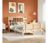 Vidaxl Lit Bibliothèque Sans Matelas 140x200 Cm Bois Massif De Pin Marron