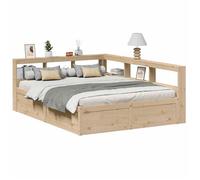 vidaXL Lit bibliothèque sans matelas 140x200 cm bois massif de pin, lit, meuble de chambre, lit en bois massif, lit double, 3324460