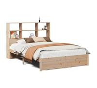 Vidaxl Lit Bibliothèque Sans Matelas 160x200 Cm Bois Massif De Pin Marron