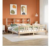 vidaXL Lit bibliothèque sans matelas 180x200 cm bois massif de pin, lit, meuble de chambre à coucher, lit avec rangement 3322321