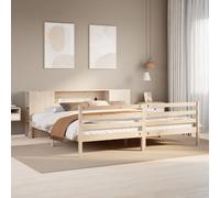 Vidaxl Lit Bibliothèque Sans Matelas 180x200 Cm Bois Massif De Pin Marron