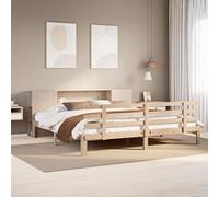 vidaXL Lit bibliothèque sans Matelas 200x200 cm Bois Massif de pin