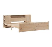 vidaXL Lit bibliothèque sans Matelas 200x200 cm Bois Massif de pin, lit, Meuble de Chambre à Coucher, lit avec Rangement, lit Double, lit en Bois