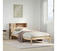 vidaXL Lit bibliothèque sans matelas en pin massif 75x190 cm sommier à lattes marron
