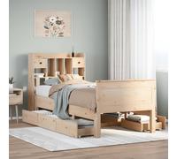 Vidaxl Lit Bibliothèque Sans Matelas 75x190 Cm Bois De Pin Massif Marron