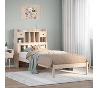 vidaXL Lit bibliothèque sans matelas 90x190 cm bois de pin massif, lit, meuble de chambre à coucher, lit avec rangement, lit