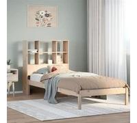 vidaXL Lit bibliothèque sans matelas 90x190 cm bois de pin massif 3321573 Beige G